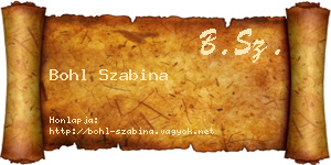 Bohl Szabina névjegykártya