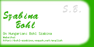 szabina bohl business card